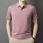 Men's Summer Cool Solid Color Lapel Short Sleeve Top