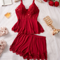 🎉Hot Sale💕Lace Trimmed V-Neck Camisole & Shorts Sleepwear Set