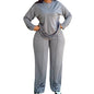 Women's Long Sleeve Top & Wide-Leg Pants 2-Piece Set