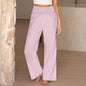 ⏳LAST DAY SALE 50% OFF!🎁Striped Gingham Wide Leg Pants High Waisted With Pockets