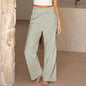 ⏳LAST DAY SALE 50% OFF!🎁Striped Gingham Wide Leg Pants High Waisted With Pockets