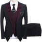 💎 50% OFF! 💎 Modern Contrast Color Wedding Suit – 3-Piece Slim-Fit Set in Bold Black & Light Blue (8 Colors!) 👔✨