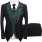 💎 50% OFF! 💎 Modern Contrast Color Wedding Suit – 3-Piece Slim-Fit Set in Bold Black & Light Blue (8 Colors!) 👔✨