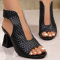 👡 49% OFF NOW! ✨ Women's Elegant Peep-Toe Heeled Sandals – Comfortable Block Heel, Adjustable Strap & Chic Design 💃